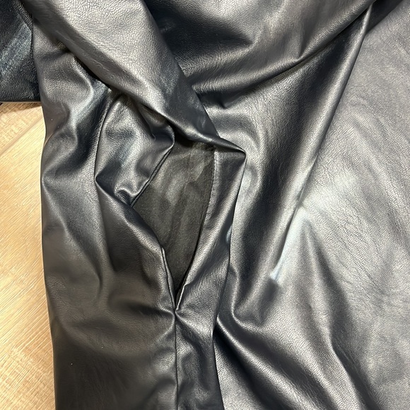 Who What Wear Faux Leather Long Sleeve Turtleneck Dress with Button Closure sz M - Picture 11 of 16